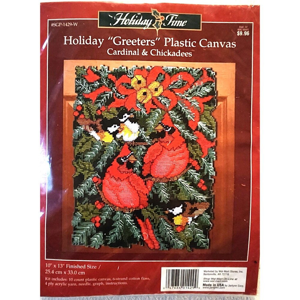Holiday  "Greeters" Plastic Canvas Cardinal & Chickadees SGP-1429 10"x13" In
